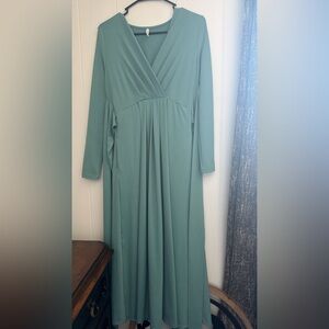 Halara Long Sleeve Wrap-Style Midi Dress – XS